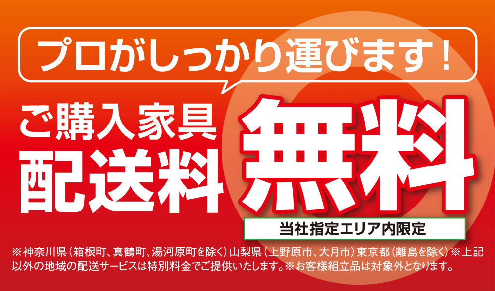 当社指定エリア内の配送料無料