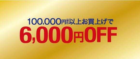 税込100,000円以上で6,000円OFF