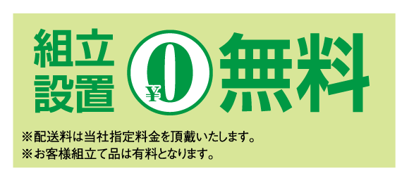 ご購入特典:組み立て設置料無料