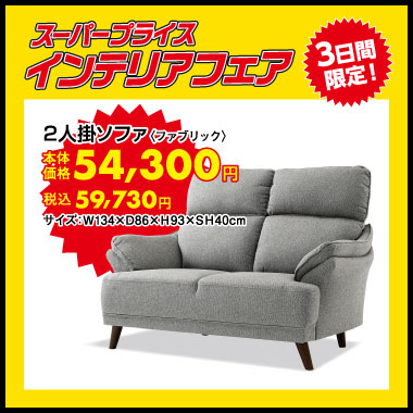 2人掛ソファ:税込59,730円