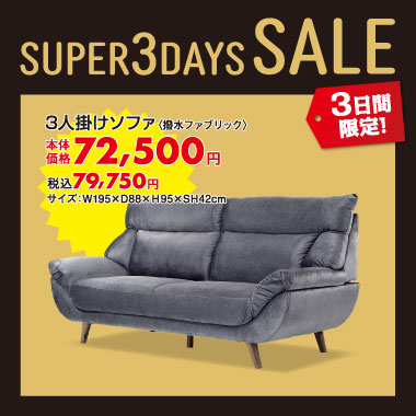 3人掛ソファ税込¥79,750