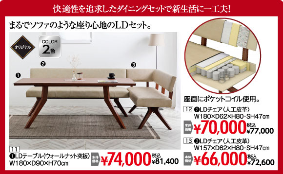 LDテーブル：税込￥81,400など