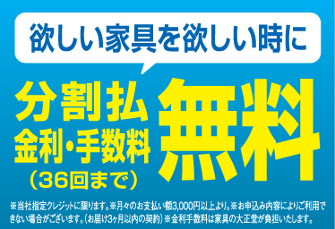 特別金利クレジットシステムで36回分割でも金利手数料が無料