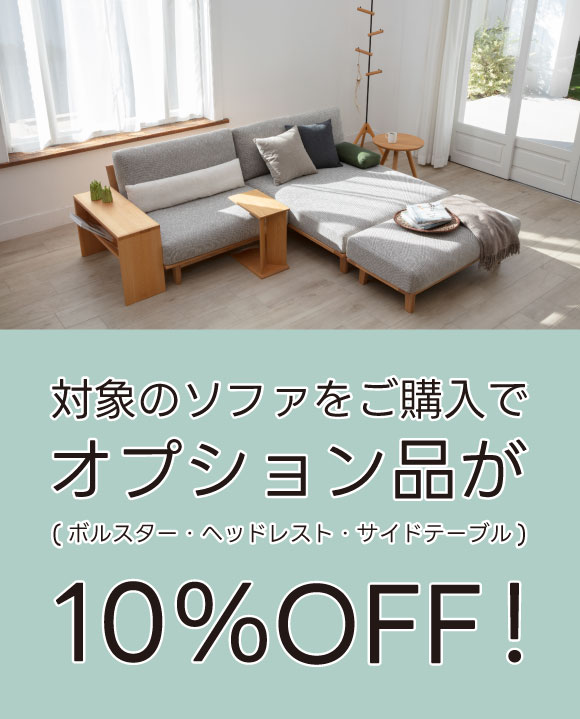 対象のソファをご購入でオプション10%OFF!