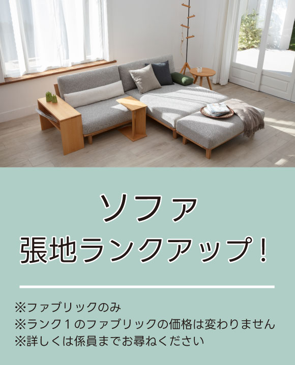 ソファ張地ランクアップ!