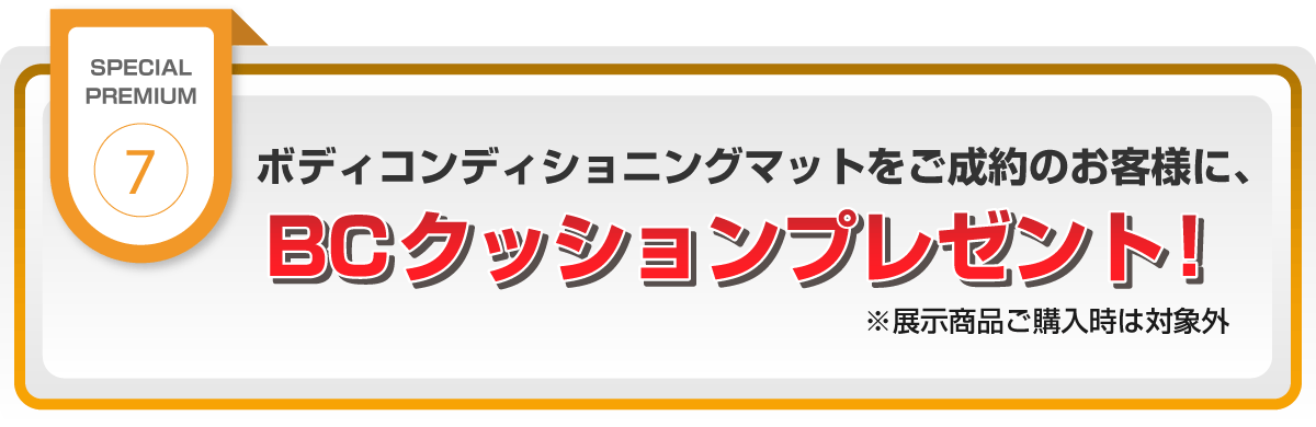 ボディコンディショニングマットレスをご購入でBCクッションプレゼント！