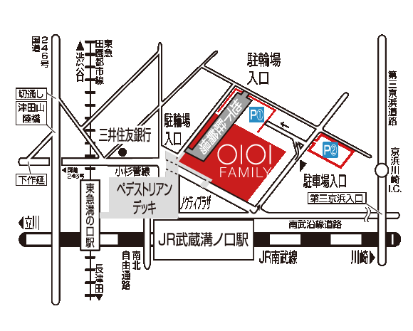 マルイファミリー溝口アクセスマップ