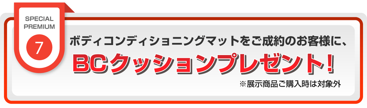 ボディコンディショニングマットレスをご購入でBCクッションプレゼント