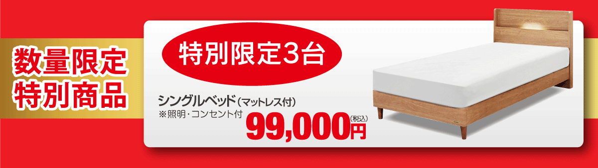 限定3台大特価ベッドセット