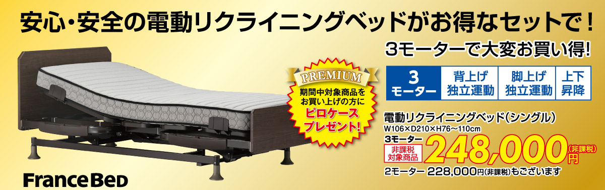 電動リクライニングベッド：248,000円（非課税）