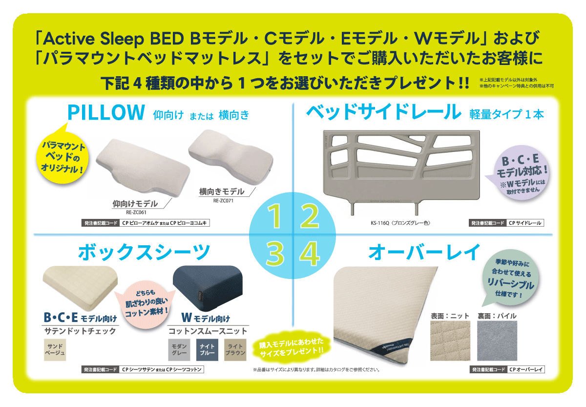 パラマウントベッドプレゼントキャンペーン特典一覧