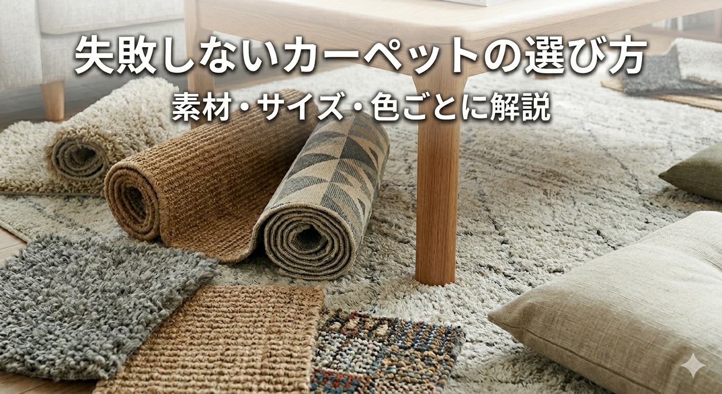 失敗しないカーペットの選び方｜素材・サイズ・色ごとに解説