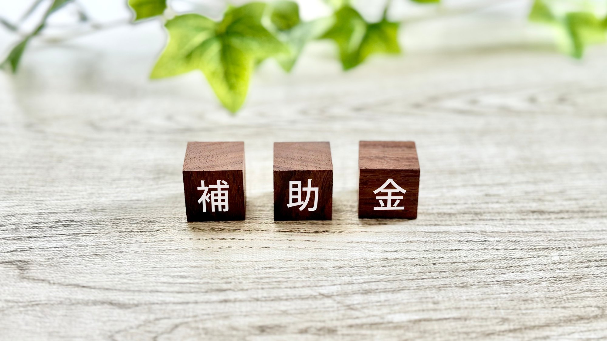補助金と書いたブロック