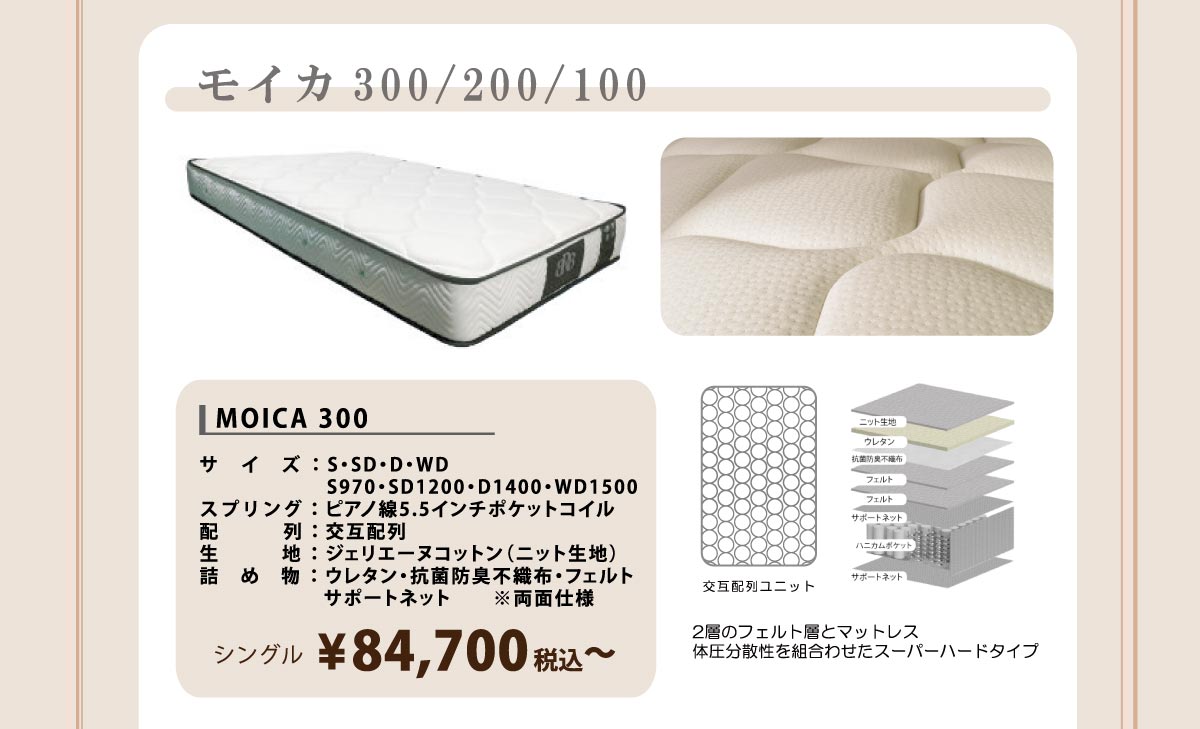 モイカ300：シングルベッド税込み84,700円から